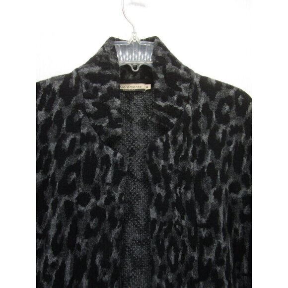 Chiaramente Sweater Medium Wool Open Tunic Cardigan Animal Print - Picture 2 of 11